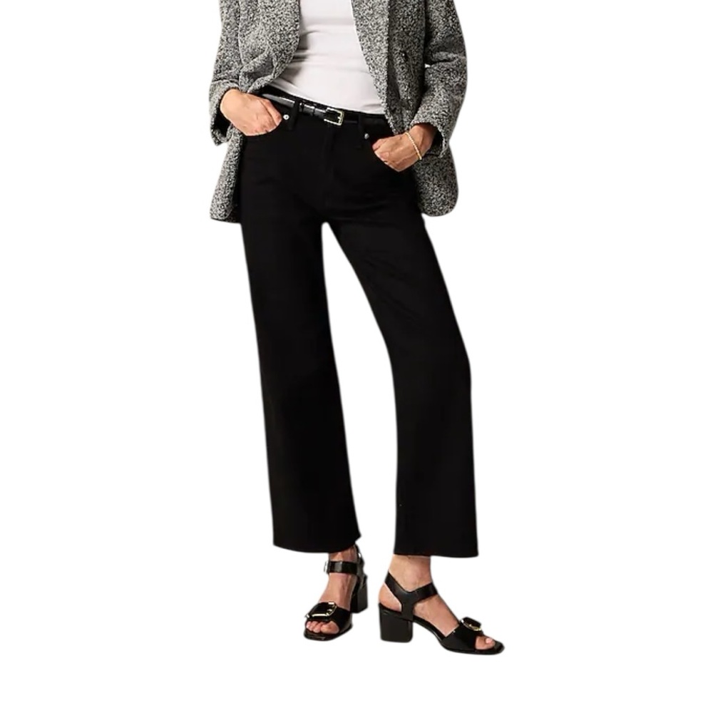 J.Crew 1996 Slim Wide Crop Jean in Black Rinse Wash